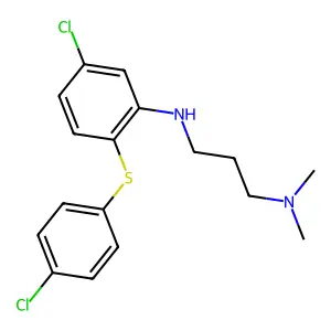 Aniline, 5-chloro-2-((p-chlorophenyl)thio)-N-(3-(dimethylamino)propyl)- structure
