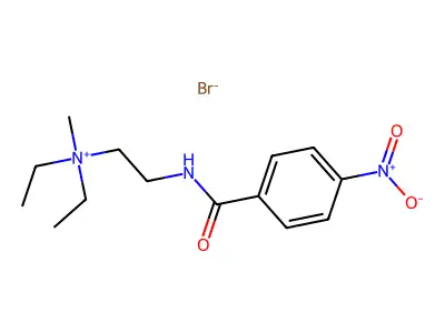 Ammonium, diethylmethyl(2-(p-nitrobenzamido)ethyl)-, bromide structure