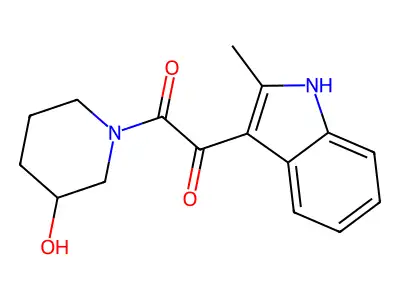 1-(3-Hydroxypiperidin-1-yl)-2-(2-methyl-1H-indol-3-yl)ethane-1,2-dione structure