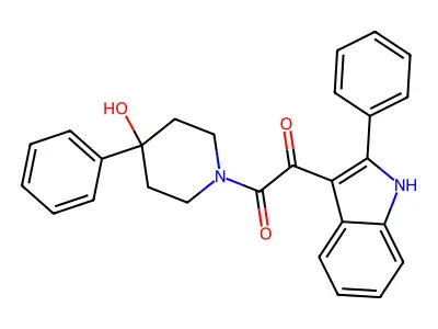4-Piperidinol, 1-(oxo(2-phenyl-1H-indol-3-yl)acetyl)-4-phenyl- structure