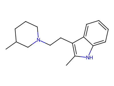 1H-Indole, 2-methyl-3-(2-(3-methyl-1-piperidinyl)ethyl)- structure