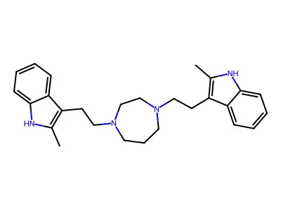 1H-Indole, 3,3'-((tetrahydro-1H-1,4-diazepine-1,4(5H)-diyl)di-2,1-ethanediyl)bis(2-methyl- structure