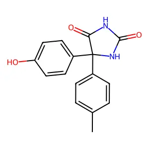 4-(p-Hydroxyphenyl)-4-(p-tolyl)perhydroimidazole-2,5-dione structure