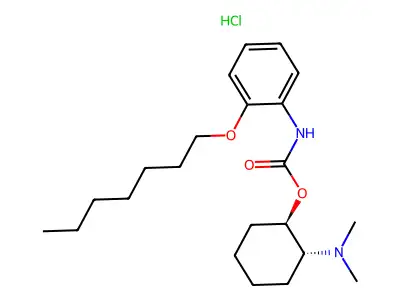 Carbamic acid, (2-(heptyloxy)phenyl)-, 2-(dimethylamino)cyclohexyl ester, monohydrochloride, trans- structure