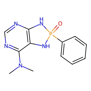 N,N-dimethyl-2-oxo-2-phenyl-1,3-dihydro-[1,3,2]diazaphospholo[4,5-d]pyrimidin-7-amine structure