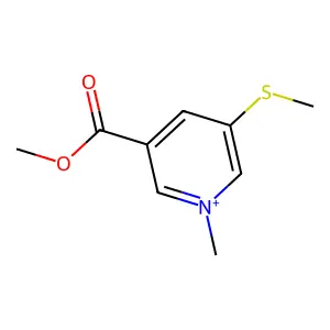 3-(Methoxycarbonyl)-1-methyl-5-(methylsulfanyl)pyridinium structure
