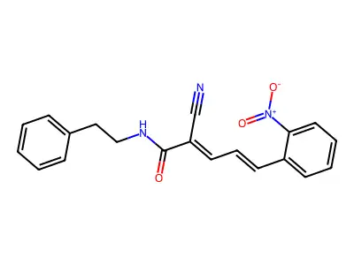 2-cyano-5-(2-nitrophenyl)-N-(2-phenylethyl)penta-2,4-dienamide structure