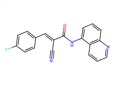 2-cyano-3-(4-fluorophenyl)-N-(quinolin-5-yl)prop-2-enamide structure