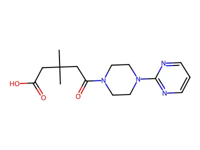 3,3-Dimethyl-5-oxo-5-(4-(pyrimidin-2-yl)piperazin-1-yl)pentanoic acid structure