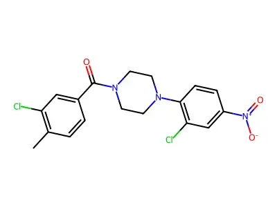 (3-Chloro-4-methylphenyl)-[4-(2-chloro-4-nitrophenyl)piperazin-1-yl]methanone structure