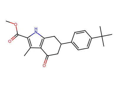 methyl 6-(4-tert-butylphenyl)-3-methyl-4-oxo-4,5,6,7-tetrahydro-1H-indole-2-carboxylate structure