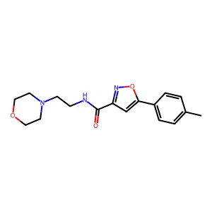 5-(4-methylphenyl)-N-[2-(4-morpholinyl)ethyl]-3-isoxazolecarboxamide structure