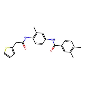 3,4-dimethyl-N-[3-methyl-4-[(2-thiophen-2-ylacetyl)amino]phenyl]benzamide structure