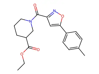 Ethyl 1-{[5-(4-methylphenyl)-3-isoxazolyl]carbonyl}-3-piperidinecarboxylate structure