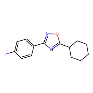5-Cyclohexyl-3-(4-iodophenyl)-1,2,4-oxadiazole structure