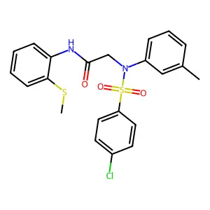 2-(N-(4-chlorophenyl)sulfonyl-3-methylanilino)-N-(2-methylsulfanylphenyl)acetamide structure