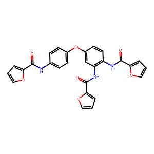 N-{4-[3,4-bis(2-furoylamino)phenoxy]phenyl}-2-furamide structure