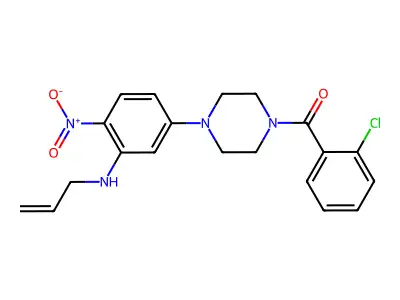 (2-Chlorophenyl)-[4-[4-nitro-3-(prop-2-enylamino)phenyl]piperazin-1-yl]methanone structure