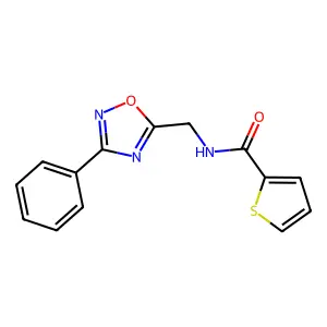 N-[(3-phenyl-1,2,4-oxadiazol-5-yl)methyl]-2-thiophenecarboxamide structure