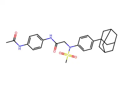 N-(4-acetamidophenyl)-2-[4-(1-adamantyl)-N-methylsulfonylanilino]acetamide structure