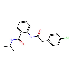 2-[[2-(4-chlorophenyl)acetyl]amino]-N-propan-2-ylbenzamide structure