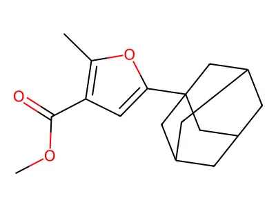 Methyl 5-(1-adamantyl)-2-methyl-3-furoate structure