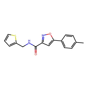 5-(4-methylphenyl)-N-(2-thienylmethyl)-3-isoxazolecarboxamide structure