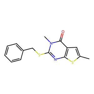 2-Benzylsulfanyl-3,6-dimethylthieno[2,3-d]pyrimidin-4-one structure
