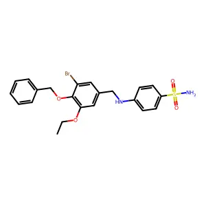 4-{[4-(Benzyloxy)-3-bromo-5-ethoxybenzyl]amino}benzenesulfonamide structure