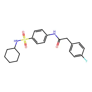 N-[4-(cyclohexylsulfamoyl)phenyl]-2-(4-fluorophenyl)acetamide structure