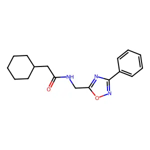 2-cyclohexyl-N-[(3-phenyl-1,2,4-oxadiazol-5-yl)methyl]acetamide structure