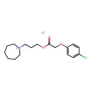 3-(Azepan-1-yl)propyl (4-chlorophenoxy)acetate--hydrogen chloride (1/1) structure