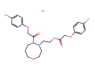 Acetic acid, (4-chlorophenoxy)-, 2-(5-((4-chlorophenoxy)acetyl)hexahydro-4H-1,4,5-oxadiazocin-4-yl)ethyl ester, monohydrochloride structure
