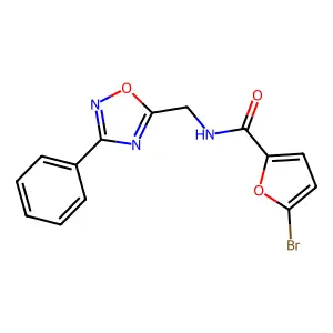 5-bromo-N-[(3-phenyl-1,2,4-oxadiazol-5-yl)methyl]furan-2-carboxamide structure