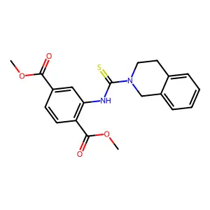dimethyl 2-[(3,4-dihydroisoquinolin-2(1H)-ylcarbonothioyl)amino]terephthalate structure