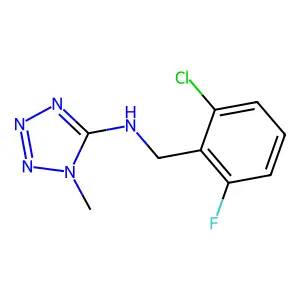 N-((2-Chloro-6-fluorophenyl)methyl)-1-methyl-1H-tetrazol-5-amine structure