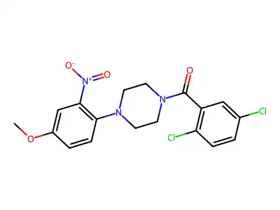 (2,5-Dichlorophenyl)[4-(4-methoxy-2-nitrophenyl)piperazin-1-yl]methanone structure