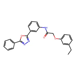 2-(3-ethylphenoxy)-N-[3-(5-phenyl-1,3,4-oxadiazol-2-yl)phenyl]acetamide structure