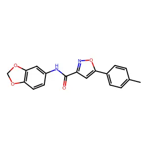 N-(1,3-benzodioxol-5-yl)-5-(4-methylphenyl)-1,2-oxazole-3-carboxamide structure