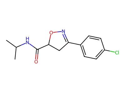 3-(4-chlorophenyl)-N-propan-2-yl-4,5-dihydro-1,2-oxazole-5-carboxamide structure