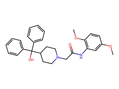 N-(2,5-dimethoxyphenyl)-2-[4-(hydroxydiphenylmethyl)piperidyl]acetamide structure