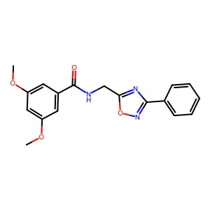 3,5-dimethoxy-N-[(3-phenyl-1,2,4-oxadiazol-5-yl)methyl]benzamide structure