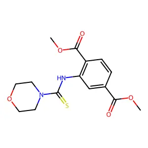 Dimethyl 2-[(4-morpholinylcarbonothioyl)amino]terephthalate structure