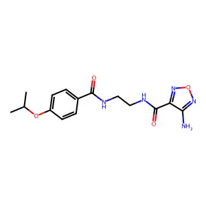 4-amino-N-[2-[(4-propan-2-yloxybenzoyl)amino]ethyl]-1,2,5-oxadiazole-3-carboxamide structure