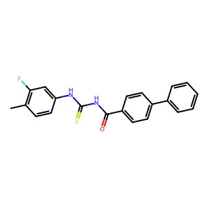 N-[(3-fluoro-4-methylphenyl)carbamothioyl]-4-phenylbenzamide structure