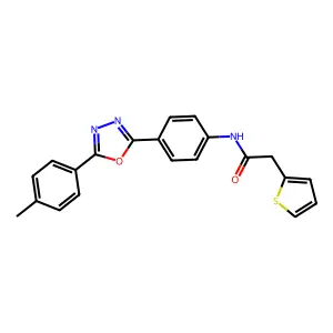 N-{4-[5-(4-methylphenyl)-1,3,4-oxadiazol-2-yl]phenyl}-2-(2-thienyl)acetamide structure