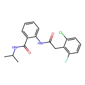 2-[[2-(2-chloro-6-fluorophenyl)acetyl]amino]-N-propan-2-ylbenzamide structure