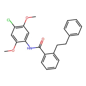 N-(4-chloro-2,5-dimethoxyphenyl)-2-(2-phenylethyl)benzamide structure