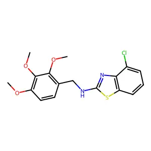4-chloro-N-[(2,3,4-trimethoxyphenyl)methyl]-1,3-benzothiazol-2-amine structure