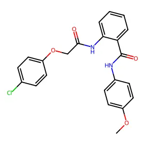 2-[[2-(4-chlorophenoxy)acetyl]amino]-N-(4-methoxyphenyl)benzamide structure